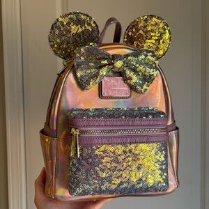 NWT Loungefly Minnie Mouse EARidescent Backpack Disney Parks 50th Anniversary